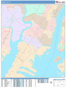 Jersey City Digital Map Color Cast Style